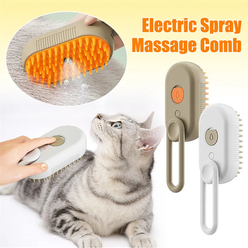 3-in-1 Electric Steam Pet Grooming Brush