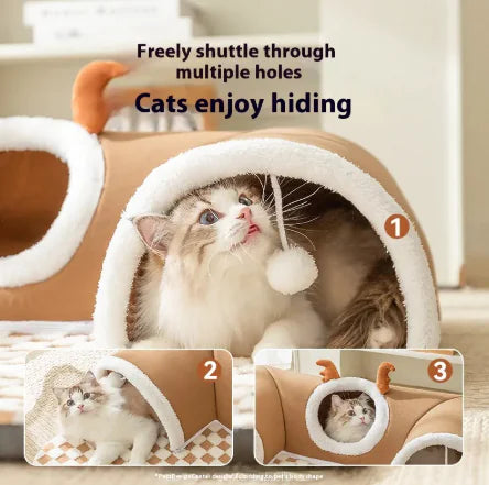 Hide-and-Seek Cat Tunnel Bed